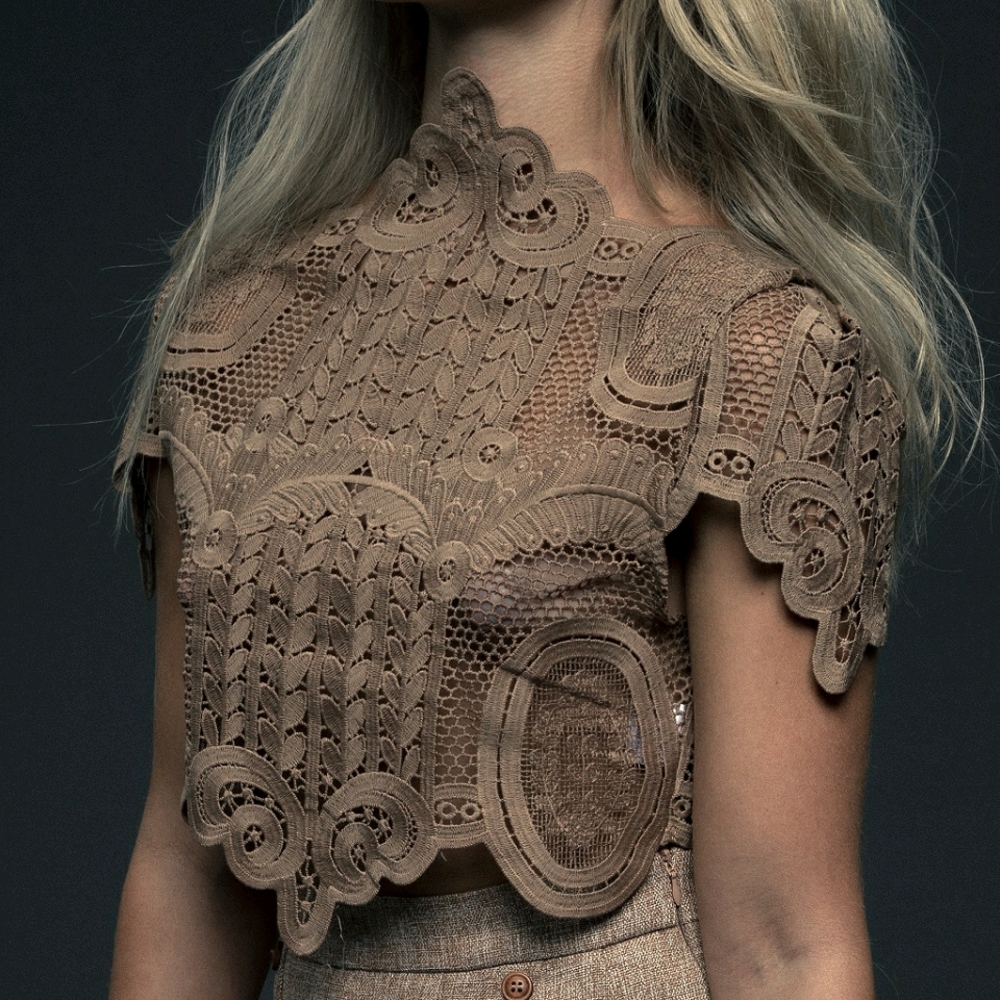 Beige Lace Top - Picture 1 of 2